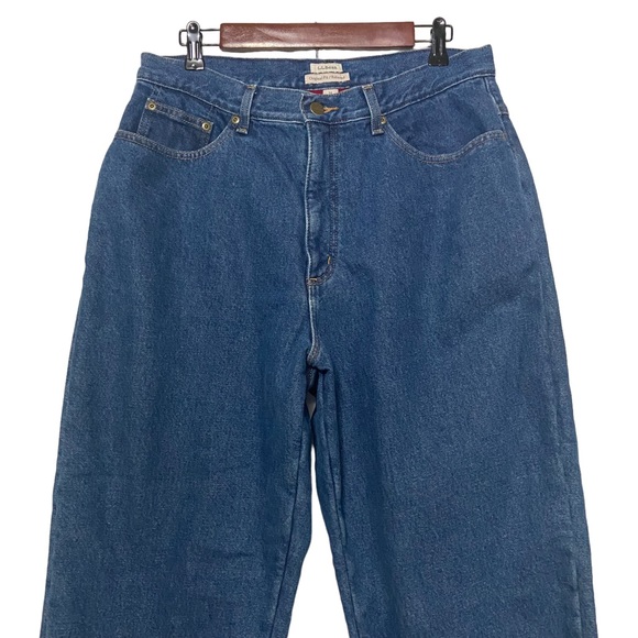 VTG LL Bean Flannel Lined Jeans Blue - Picture 2 of 14